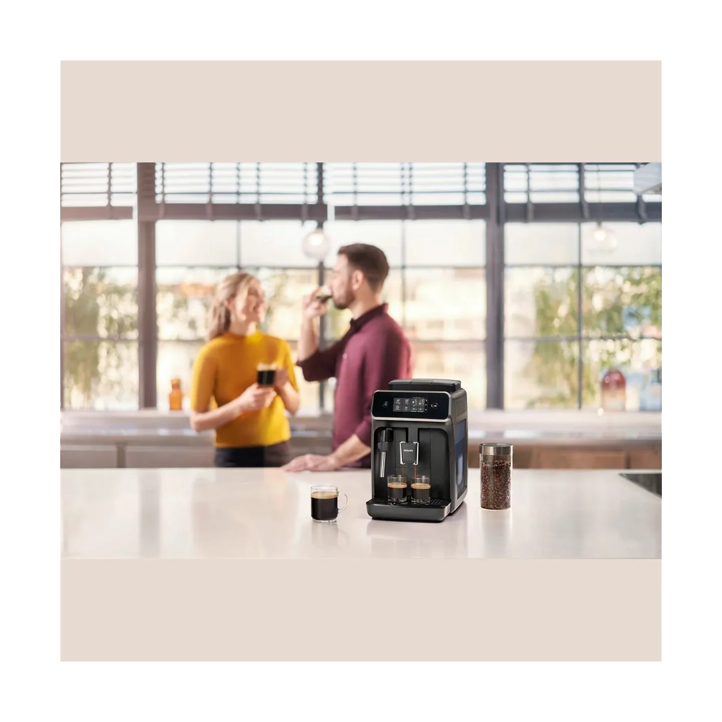 Philips Coffee Maker | EP2220/10 | Pump pressure 15 bar | Built-in milk frother | Automatic | 1500 W | Black
