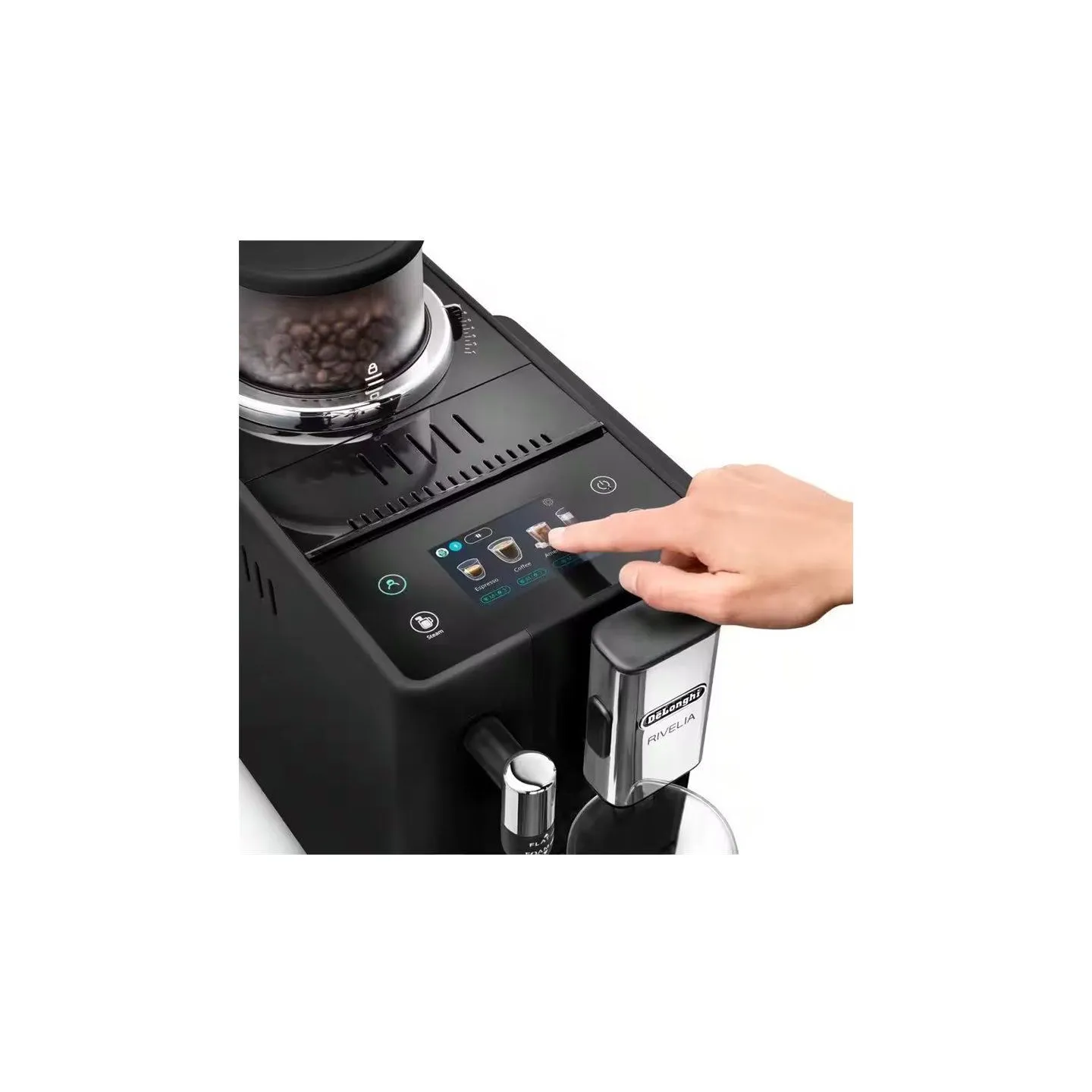 Delonghi Coffee Machine | EXAM 440.35.B RIVELIA | Pump pressure 19 bar | Built-in milk frother | Automatic | 1450 W | Onyx Black