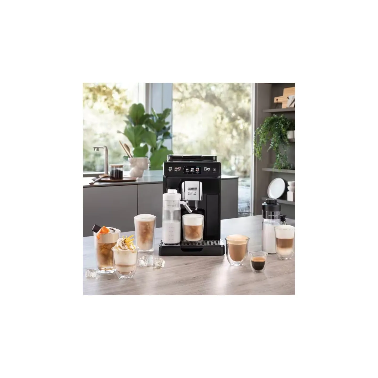 Delonghi Coffee Maker | ECAM450.55.G Eletta Explore | Pump pressure 19 bar | Built-in milk frother | Automatic | 1450 W | Grey