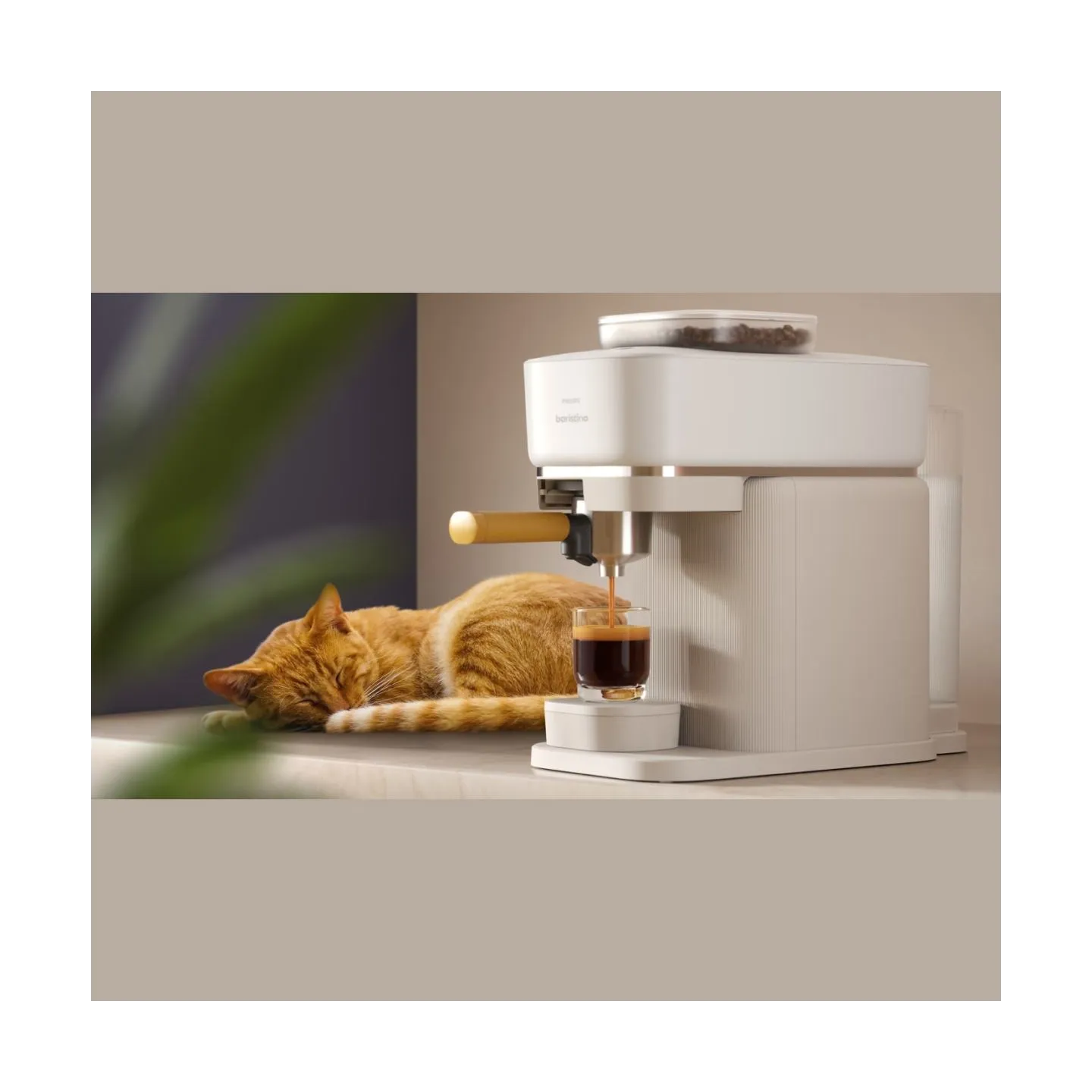 Philips Coffee maker | BAR300/03 Baristina | Pump pressure 16 bar | Semi-automatic | 122.8 W | White