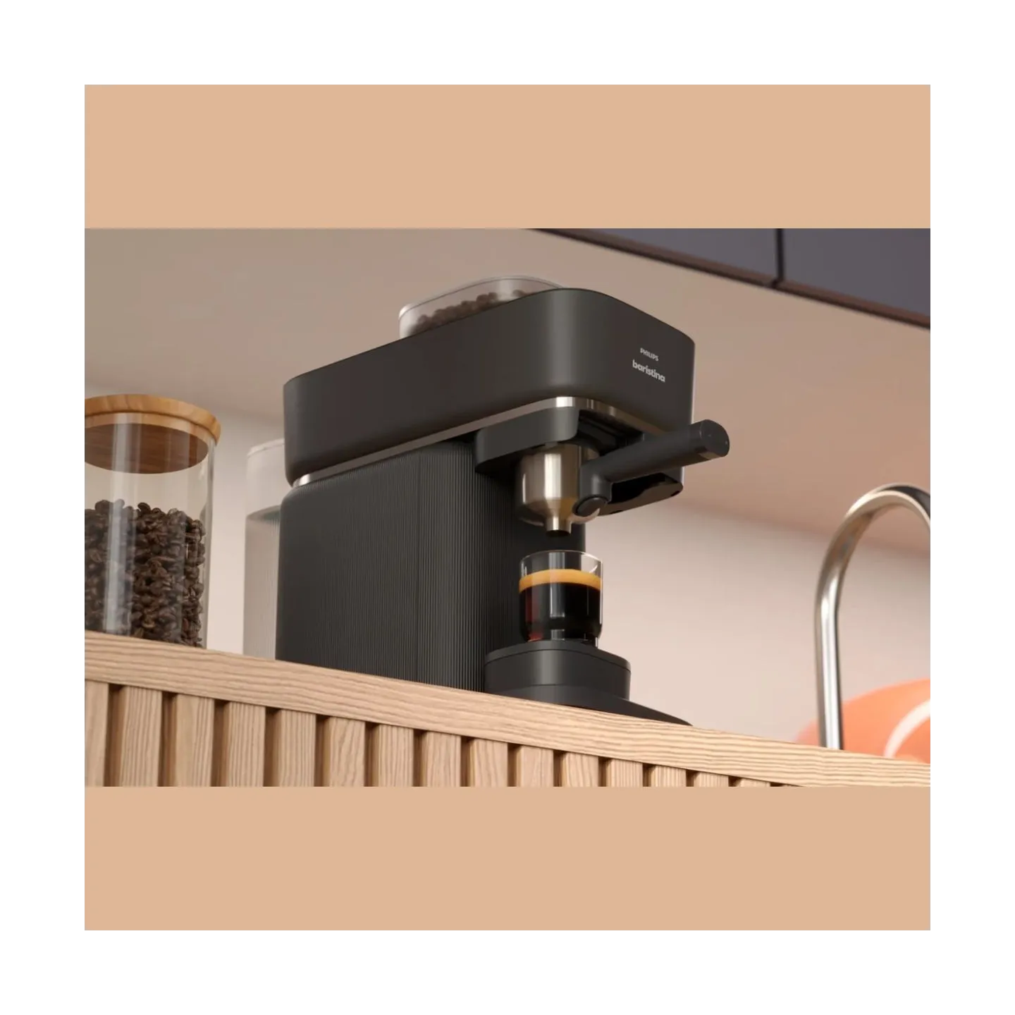 Philips Coffee maker | BAR300/60 Baristina | Pump pressure 16 bar | Semi-automatic | 122.8 W | Black