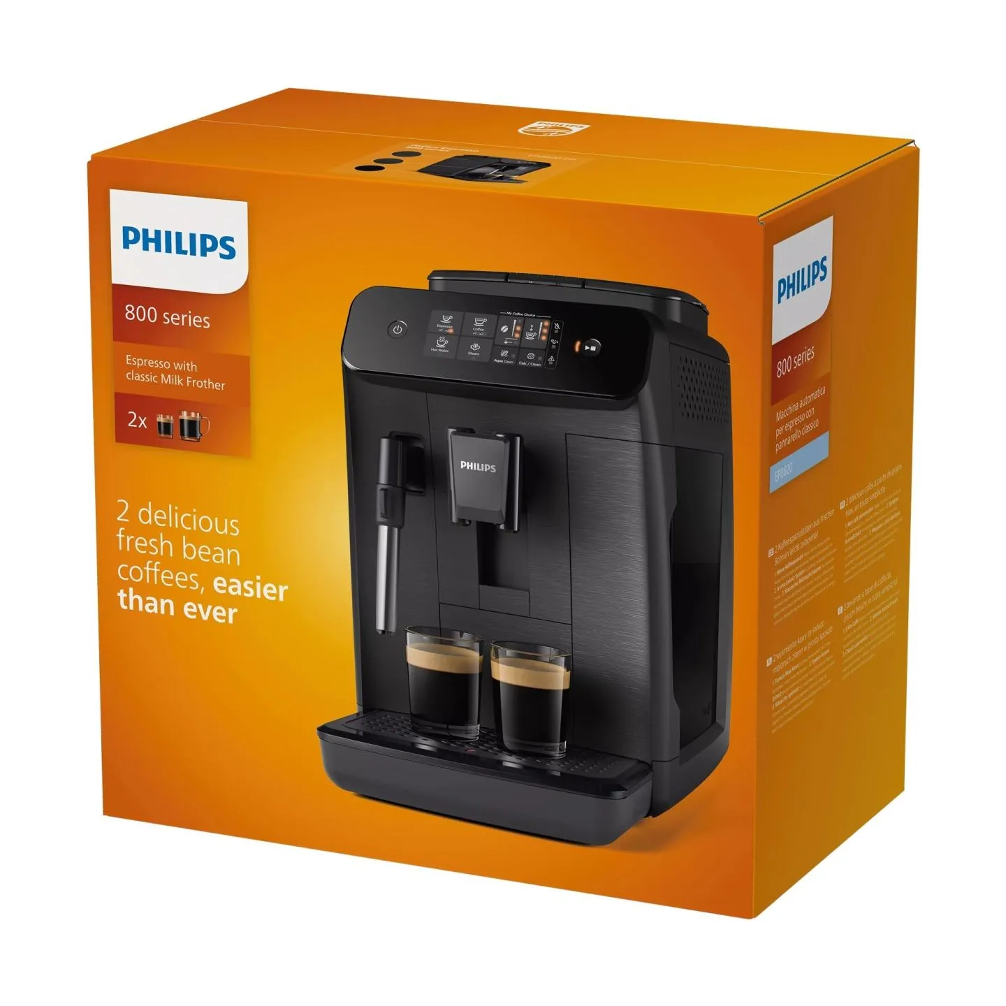 Philips Coffee Maker | EP0820/00 | Pump pressure 15 bar | Built-in milk frother | Fully Automatic | 1500 W | Black