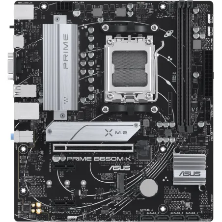 Asus | PRIME B650M-K | Processor family AMD | Processor socket AM5 | DDR5 | Supported hard disk drive interfaces SATA, M.2 | Num