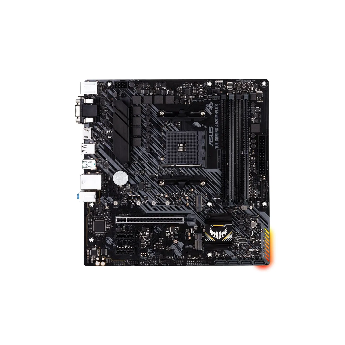 Asus | TUF GAMING A520M-PLUS | Processor family  AMD | Processor socket AM4 | DDR4 | Memory slots 4 | Supported hard disk drive 