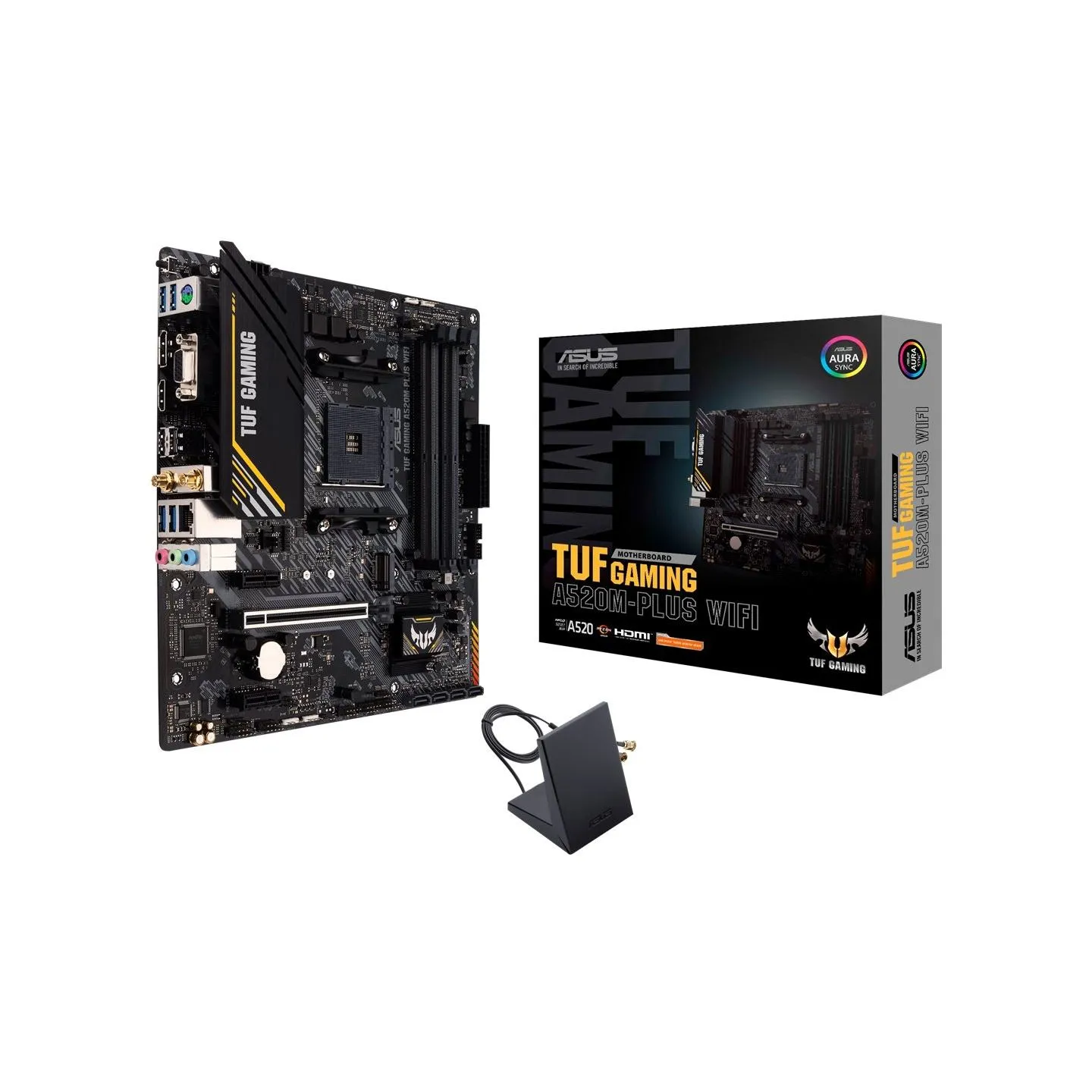 Asus | TUF GAMING A520M-PLUS | Processor family  AMD | Processor socket AM4 | DDR4 | Memory slots 4 | Supported hard disk drive 