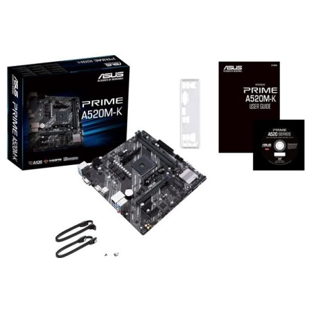 Asus | PRIME A520M-K | Processor family AMD | Processor socket AM4 | DDR4 | Memory slots 2 | Supported hard disk drive interface