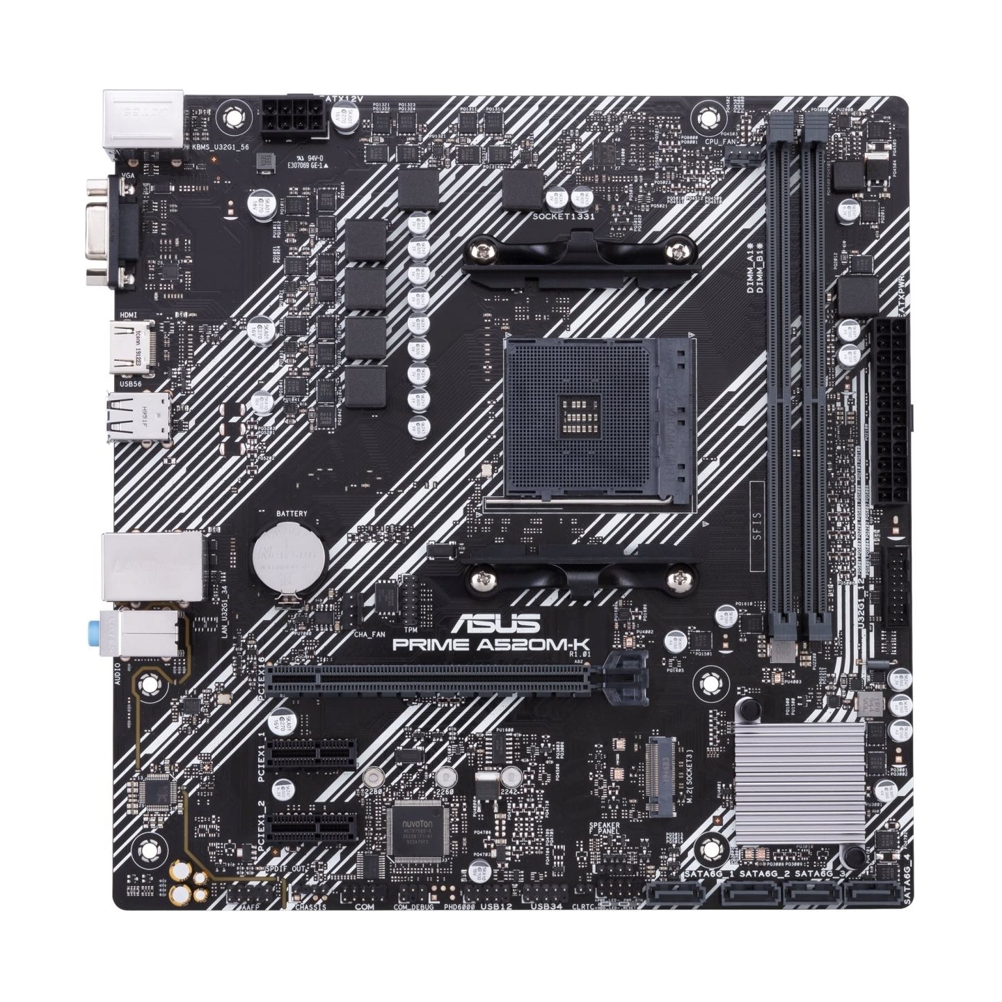 Asus | PRIME A520M-K | Processor family AMD | Processor socket AM4 | DDR4 | Memory slots 2 | Supported hard disk drive interface
