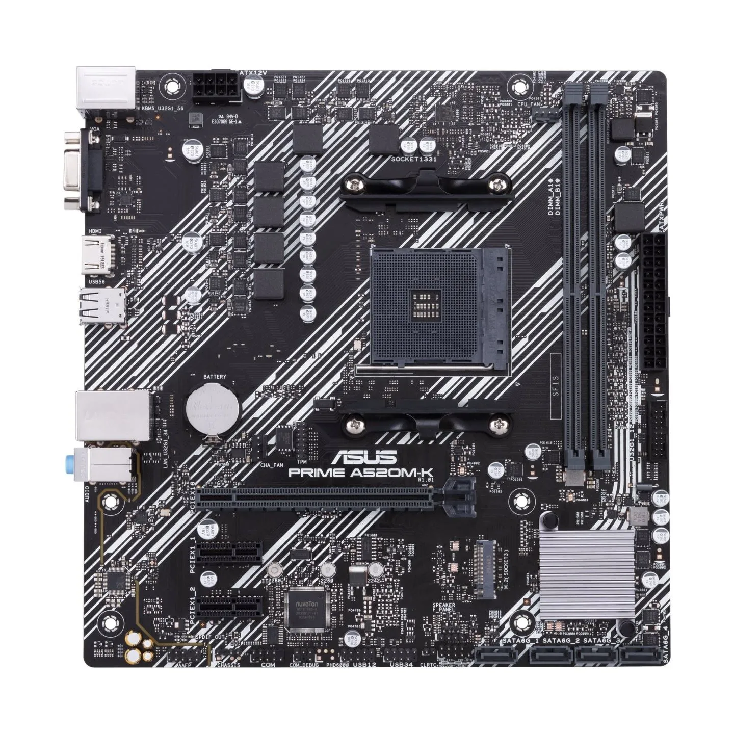 Asus | PRIME A520M-K | Processor family AMD | Processor socket AM4 | DDR4 | Memory slots 2 | Supported hard disk drive interface