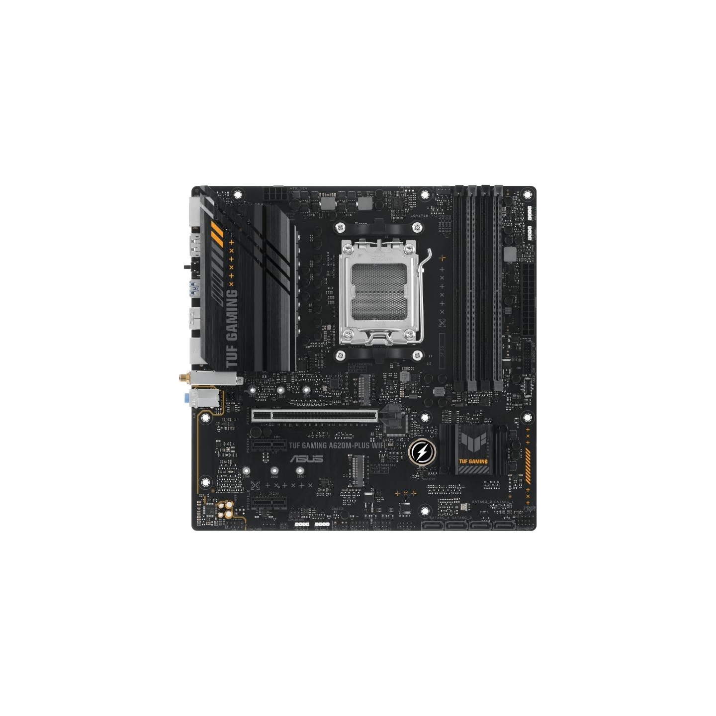 Asus | TUF GAMING A620M-PLUS WIFI | Processor family AMD | Processor socket AM5 | DDR5 DIMM | Memory slots 4 | Supported hard di