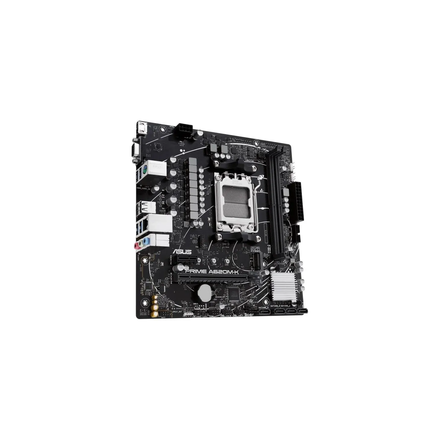 Asus | PRIME A620M-K | Processor family AMD | Processor socket AM5 | DDR5 DIMM | Memory slots 2 | Supported hard disk drive inte
