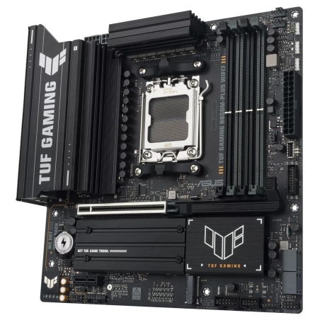 Asus TUF GAMING B850M-PLUS WIFI7 | Processor family AMD | Processor socket AM5 | DDR5 | Supported hard disk drive interfaces SAT
