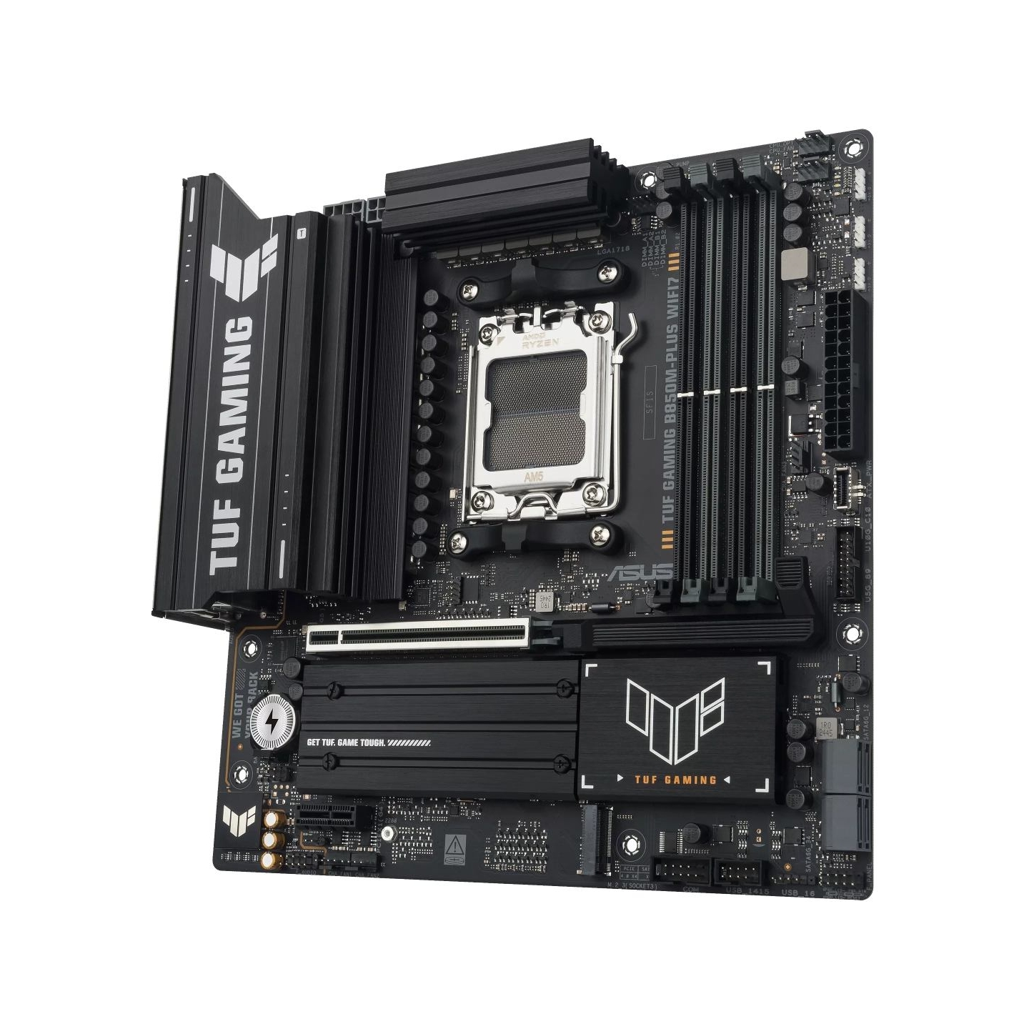 Asus TUF GAMING B850M-PLUS WIFI7 | Processor family AMD | Processor socket AM5 | DDR5 | Supported hard disk drive interfaces SAT