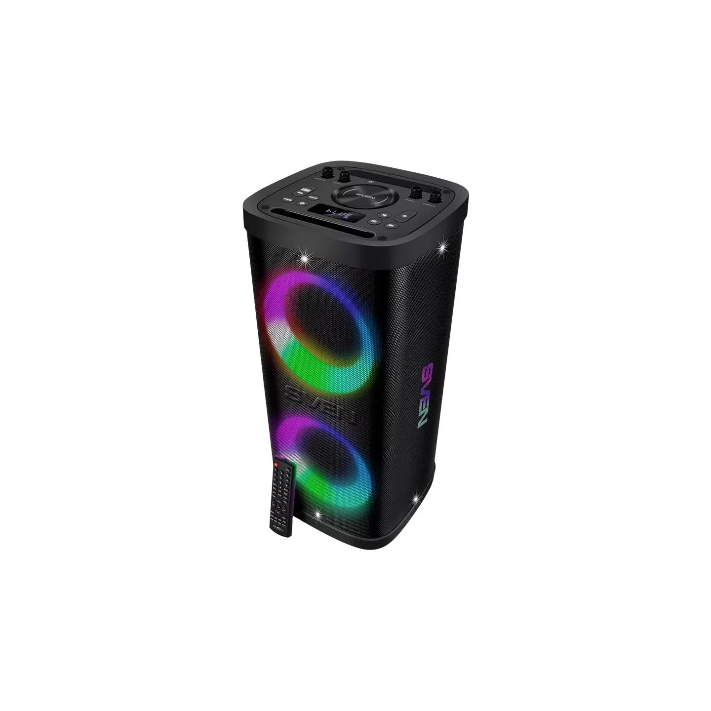 Sven Portable speaker SVEN PS-930, black, power output 2x75W (RMS), TWS, Bluetooth, FM, USB, microSD, LED-display, lithium batte
