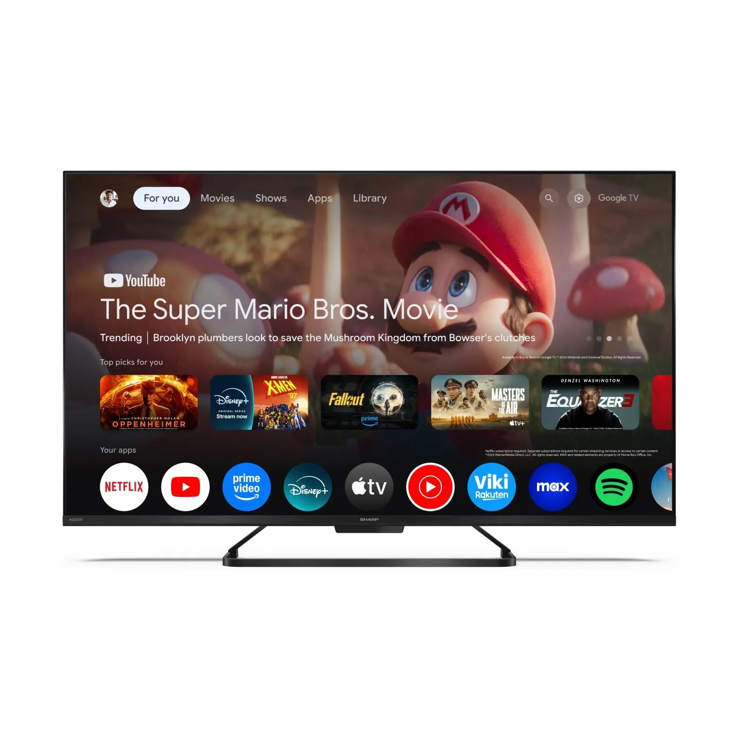 Sharp | 43HR7265E | 43 | Smart TV | Google TV | Black