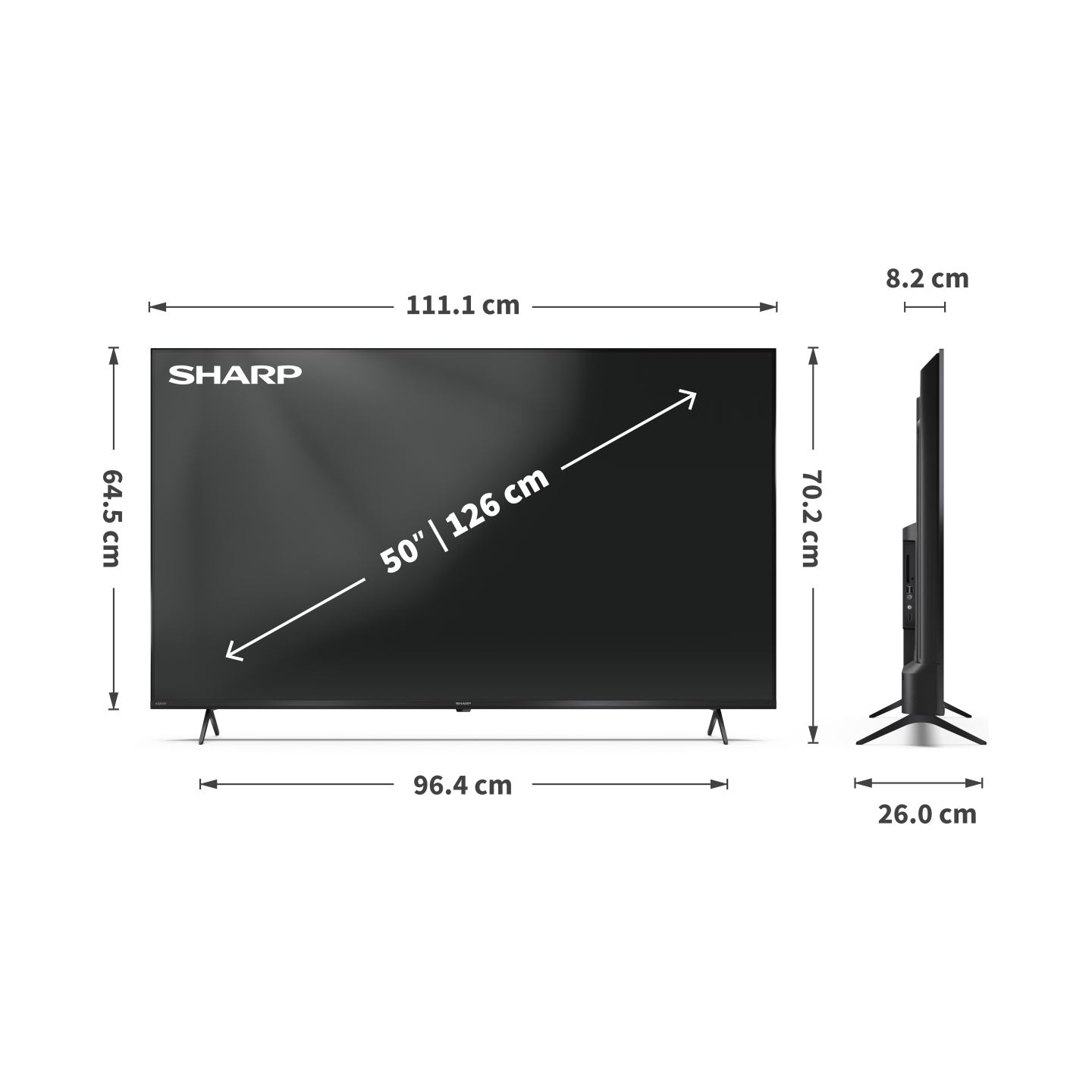 Sharp | 50HL4265E | 50 | Smart TV | Google TV | UHD | Black