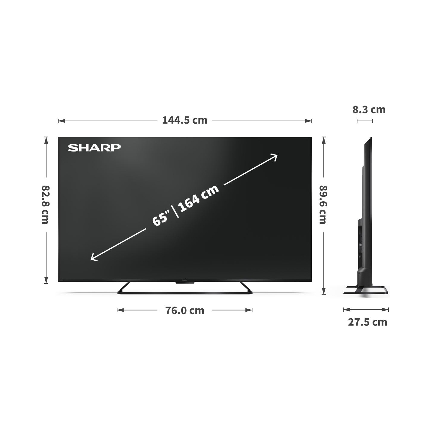 Sharp | 65HR7265E | 65 | Smart TV | Google TV | Black