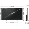Sharp | 65HR7265E | 65 | Smart TV | Google TV | Black