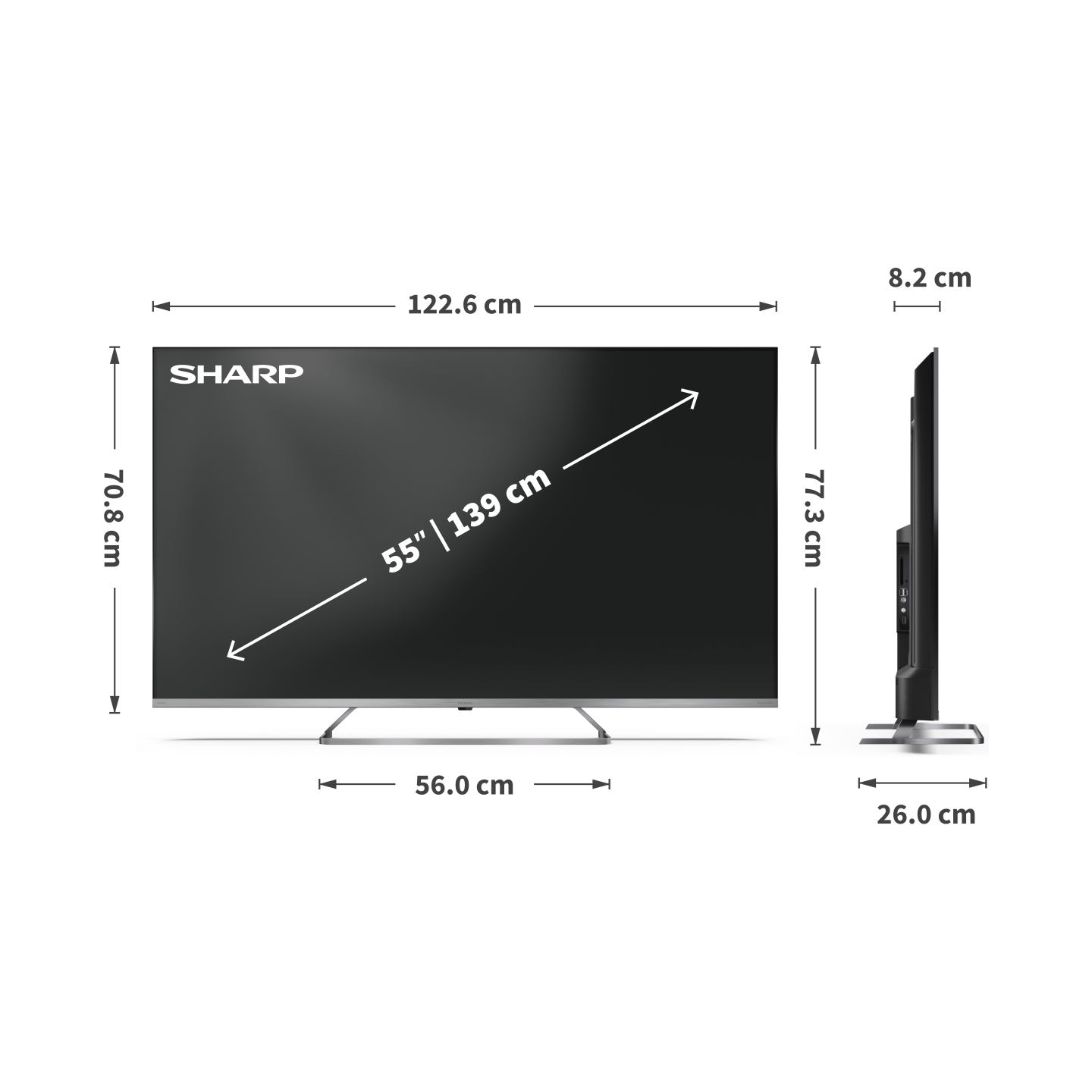 Sharp 4K Ultra HD QLED MiniLED TV | 55JP7265E | 55 | Google TV | UHD