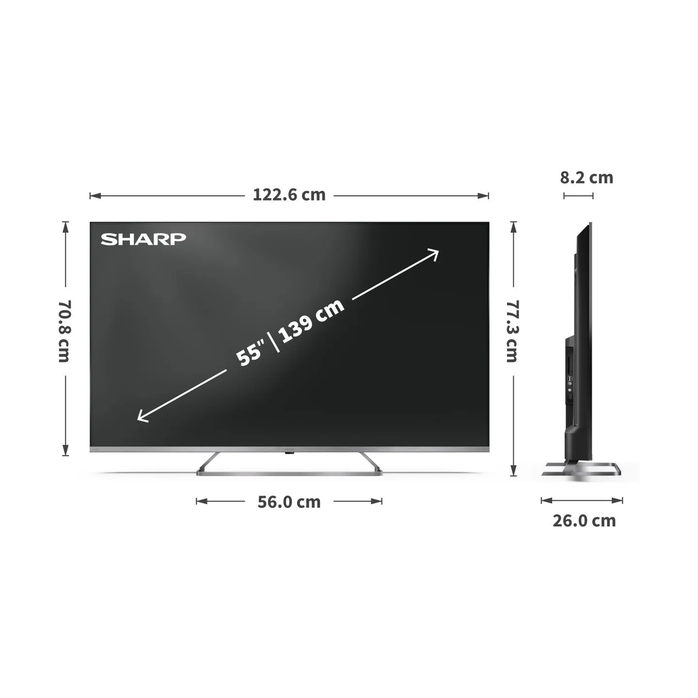 Sharp 4K Ultra HD QLED MiniLED TV | 55JP7265E | 55 | Google TV | UHD
