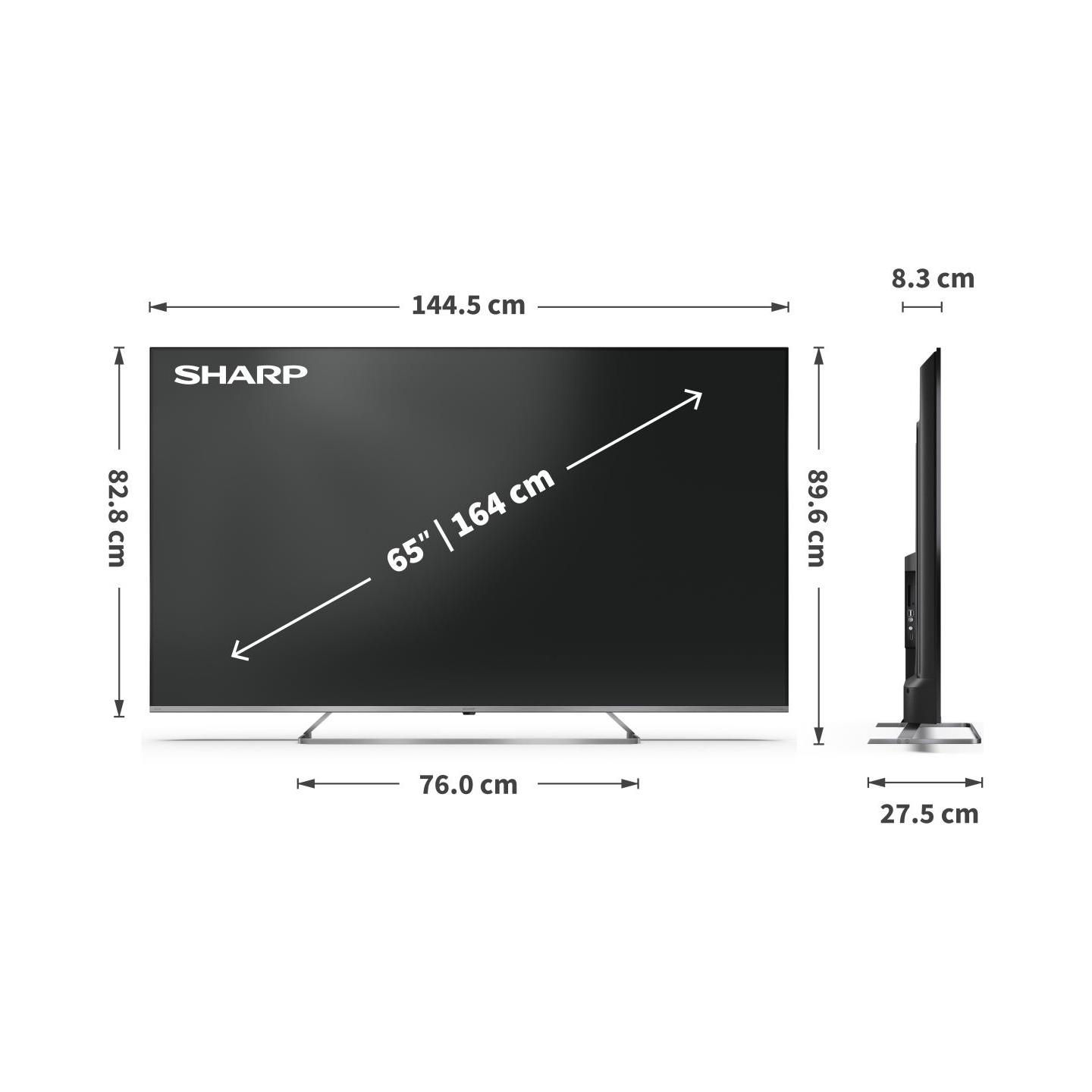 Sharp 4K Ultra HD QLED MiniLED TV | 65JP7265E | 55 | Smart TV | Google TV | UHD