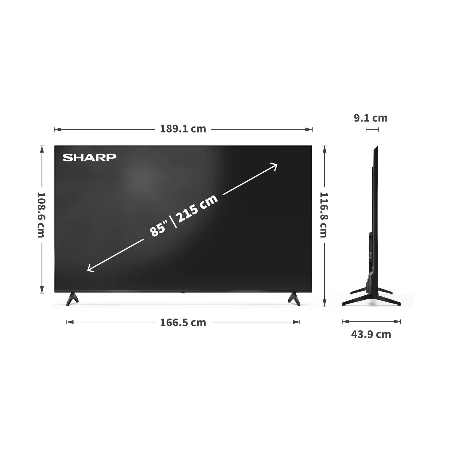 Sharp 4K TV | 85HP5265E | 85 | Smart TV | UHD | Google TV