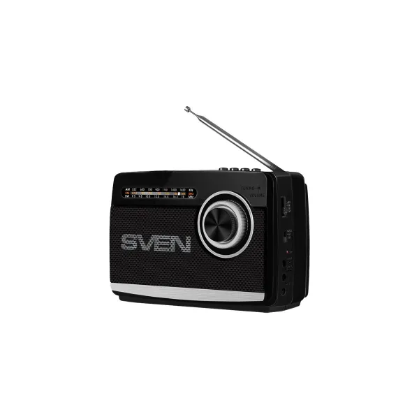 Sven Speaker SVEN SRP-535, black (3W, FM/AM/SW, USB, microSD, flashlight, battery)