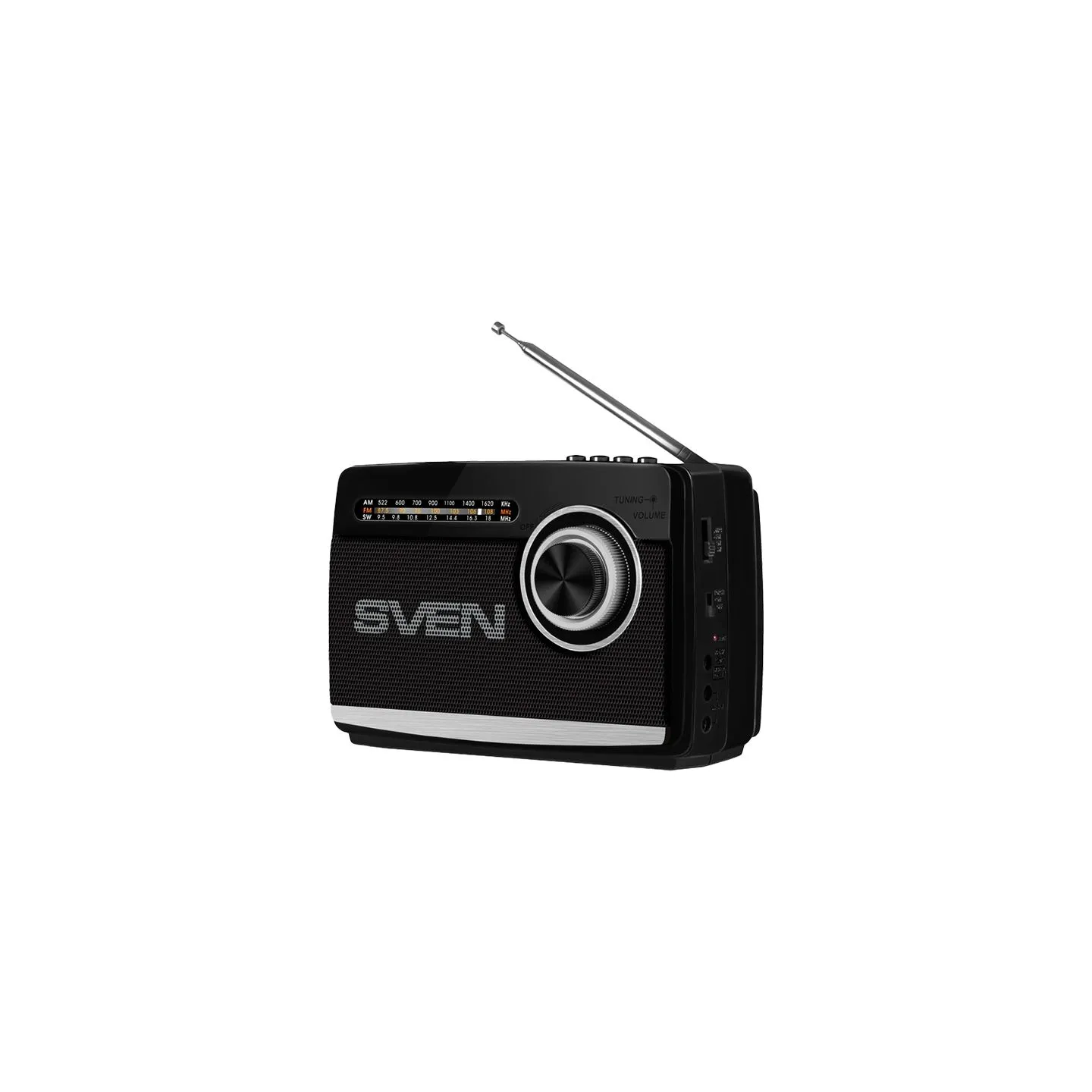 Sven Speaker SVEN SRP-535, black (3W, FM/AM/SW, USB, microSD, flashlight, battery)