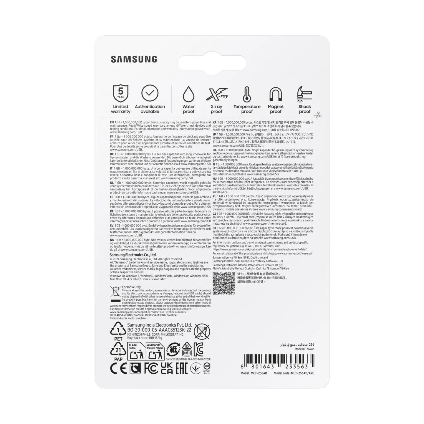 Samsung Pendrive FIT Plus USB3.1 256 GB Gray MUF-256AB/A