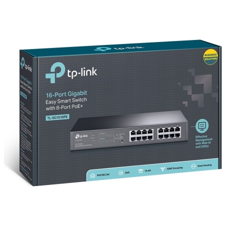 Tp-Link | Switch | TL-SG1016PE | Web Managed | Desktop/Rackmountable | Gigabit Ethernet (copper) ports quantity 16 | PoE+ ports 