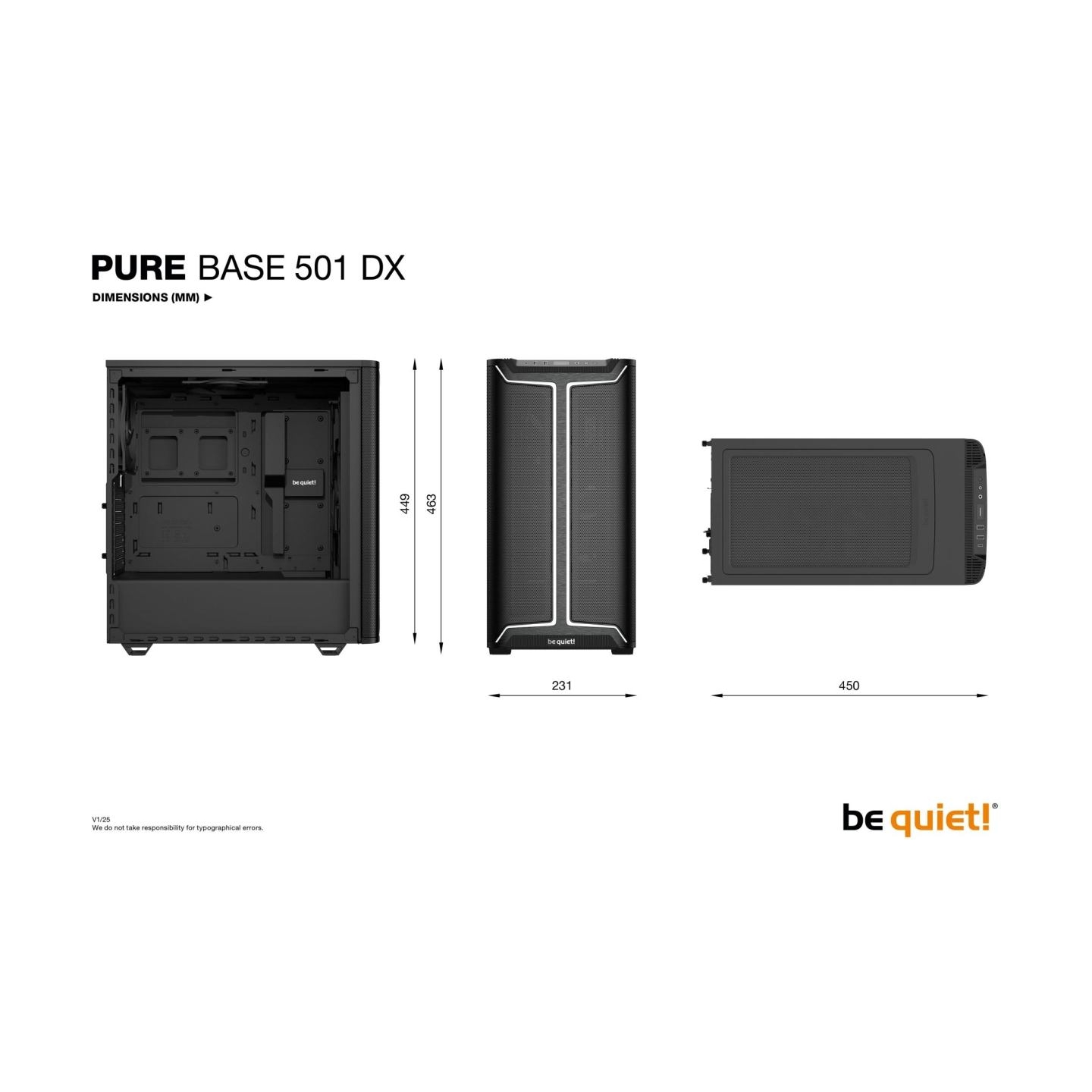 Be Quiet Case|BE QUIET|PURE BASE 501 DX|MidiTower|Case product features Transparent panel|Not included|ATX|MicroATX|MiniITX|Colo