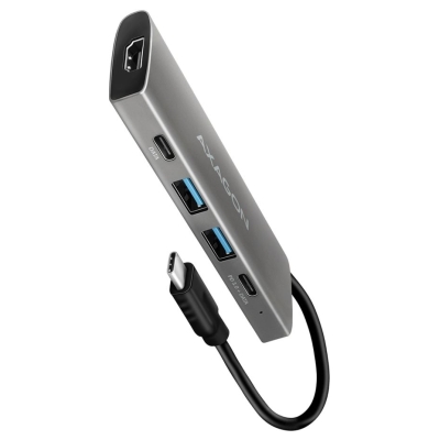 Axagon HMC-5G21 2x USB-A + 2x USB-C + HDMI 4K/30Hz, USB-C 3.2 Gen 2 10Gbps hub, PD 60W, 13cm USB-C cable