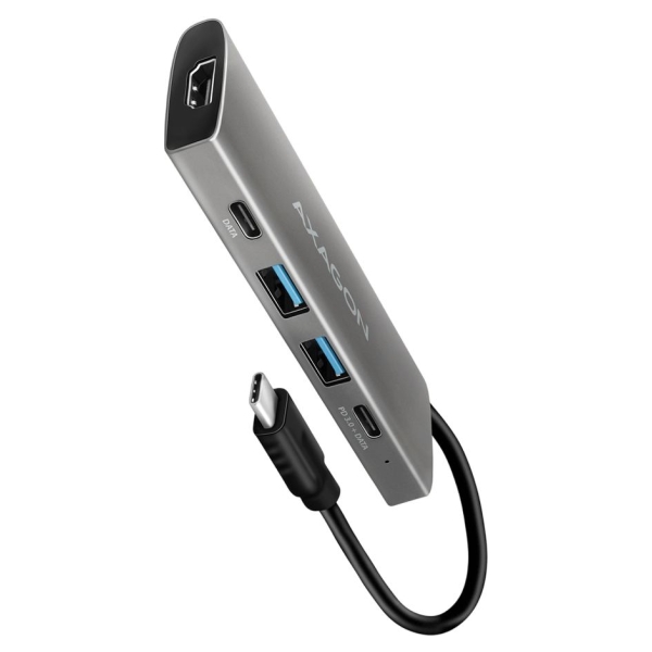 Axagon HMC-5G21 2x USB-A + 2x USB-C + HDMI 4K/30Hz, USB-C 3.2 Gen 2 10Gbps hub, PD 60W, 13cm USB-C cable