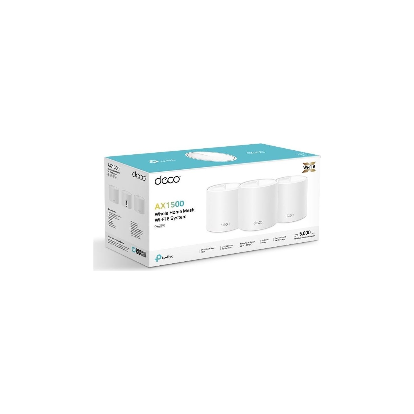 Tp-Link Wireless Router|TP-LINK|Wireless Router|1500 Mbps|Mesh|Wi-Fi 6|1x10/100/1000M|1x2.5GbE|DHCP|DECOX10(3-PACK)