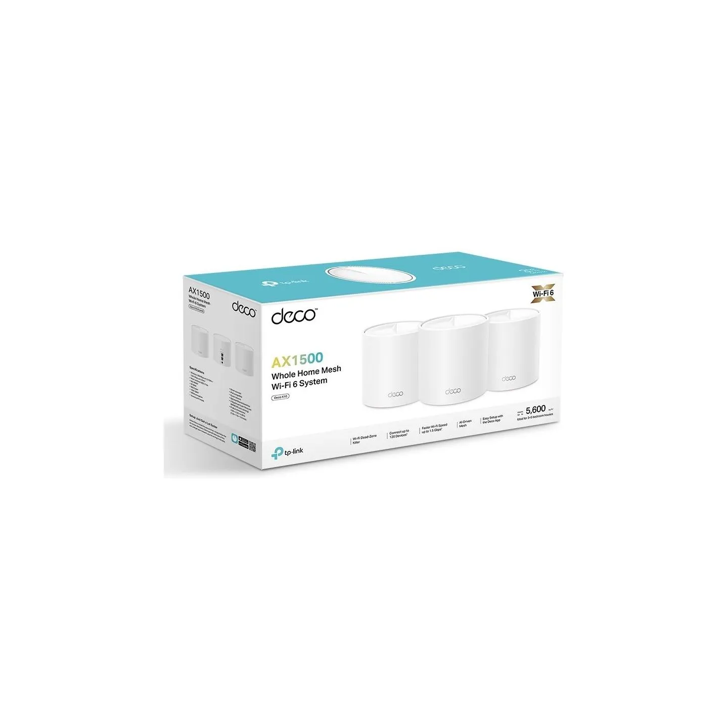 Tp-Link Wireless Router|TP-LINK|Wireless Router|1500 Mbps|Mesh|Wi-Fi 6|1x10/100/1000M|1x2.5GbE|DHCP|DECOX10(3-PACK)