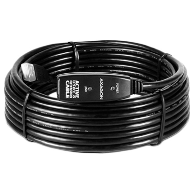 Axagon Active extension USB 2.0 A-M> A-F cable, 10 m long. Power supply option.