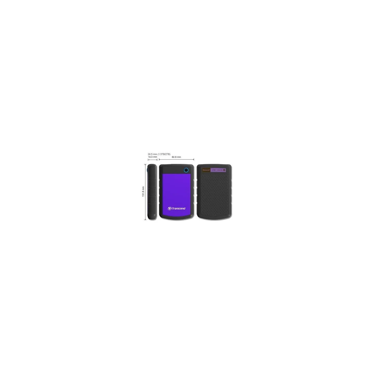 Transcend External HDD|TRANSCEND|StoreJet|2TB|USB 3.0|Colour Purple|TS2TSJ25H3P