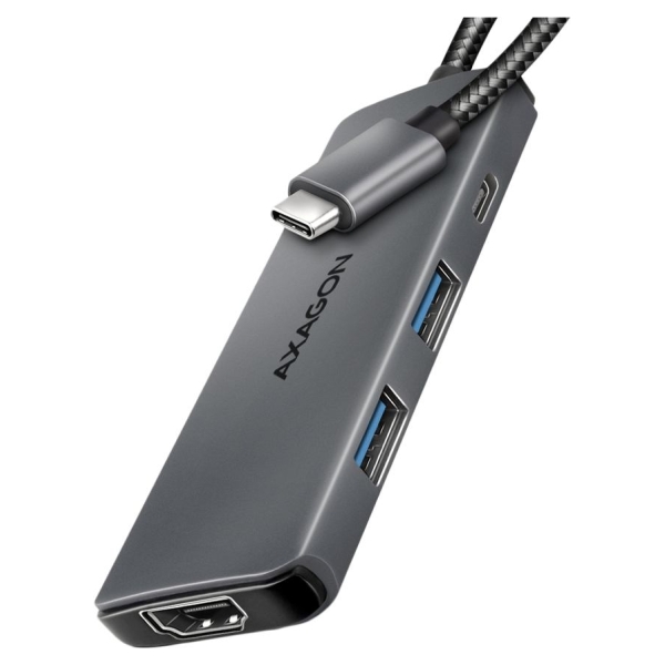 Axagon HMC-5H8K USB 5Gbps hub, 2x USB-A, USB-C, HDMI 8k/30Hz, PD 100W,