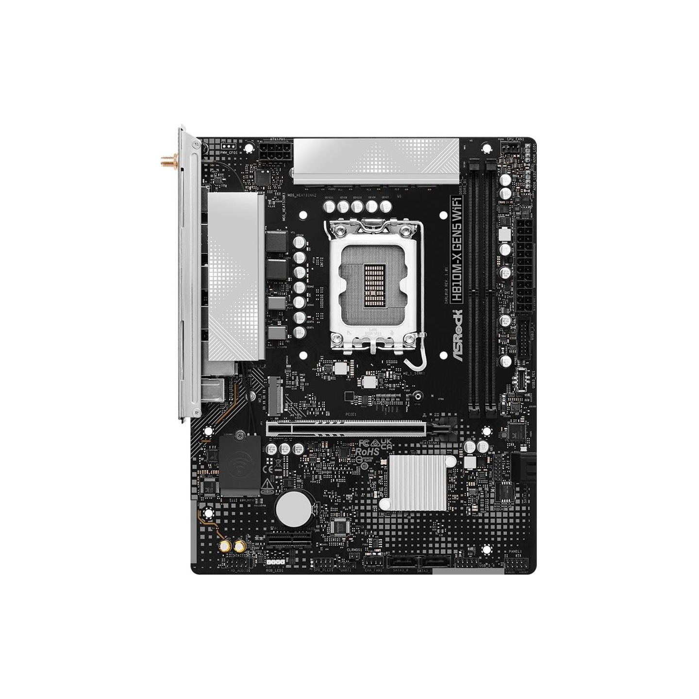 Asrock Mainboard|ASROCK|LGA 1851 (Socket V1)|RAM DDR5-SDRAM|2xSlots|H810M-XGEN5WIFI