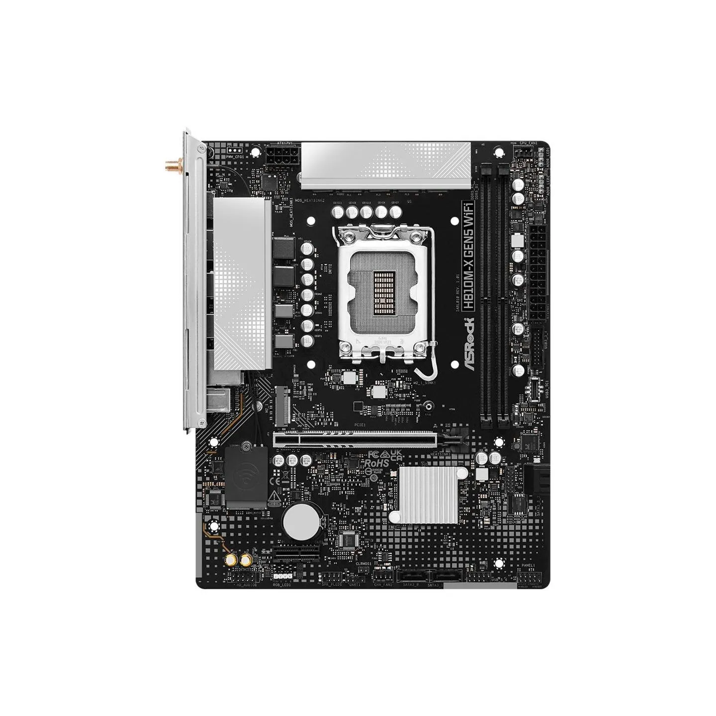 Asrock Mainboard|ASROCK|LGA 1851 (Socket V1)|RAM DDR5-SDRAM|2xSlots|H810M-XGEN5WIFI