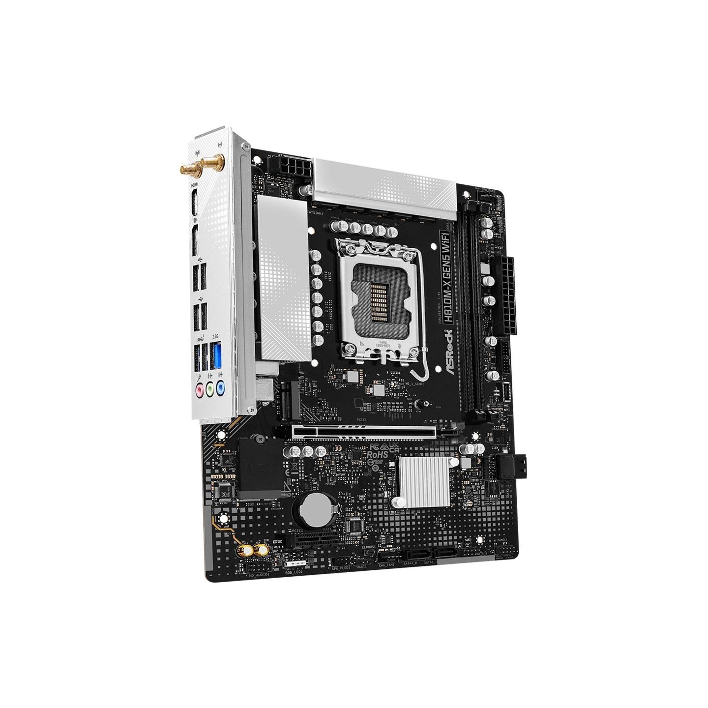 Asrock Mainboard|ASROCK|LGA 1851 (Socket V1)|RAM DDR5-SDRAM|2xSlots|H810M-XGEN5WIFI