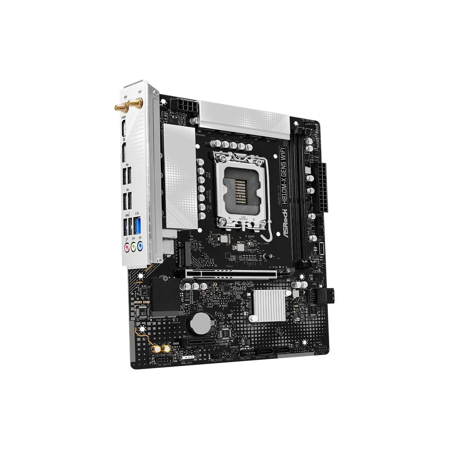 Asrock Mainboard|ASROCK|LGA 1851 (Socket V1)|RAM DDR5-SDRAM|2xSlots|H810M-XGEN5WIFI