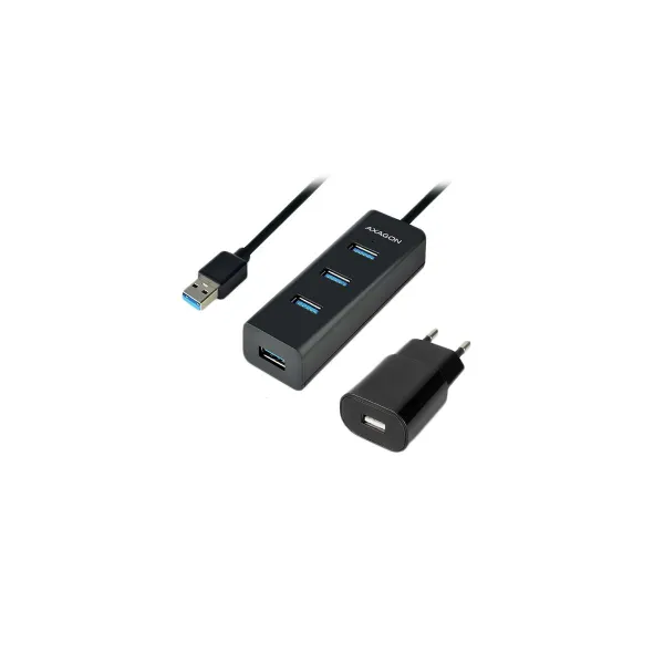 Axagon HUE-S2BP 4x USB3.0 Charging Hub 1.2m Cable, MicroUSB Charging, Incl. AC Adapter