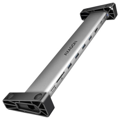 Axagon HMC-10HLS, USB 5Gbps hub, 4x USB-A, HDMI 4K/60Hz, RJ-45, SD/microSD, PD 100W, 25cm USB-C cable