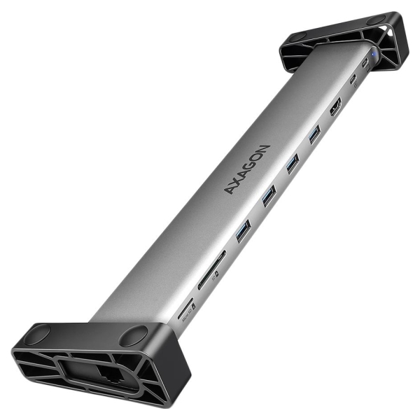 Axagon HMC-10HLS, USB 5Gbps hub, 4x USB-A, HDMI 4K/60Hz, RJ-45, SD/microSD, PD 100W, 25cm USB-C cable