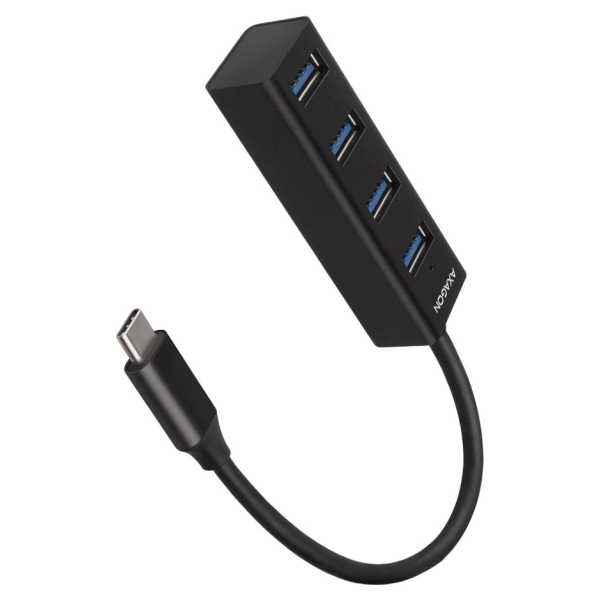 Axagon HUE-M1C 4x USB3.2 Gen 1 MINI hub, metal, 20cm USB-C cable