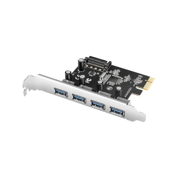 Axagon PCEU-430RS PCIe card - 4x USB 5Gbps port, SATA power, Renesas PD720201, SP