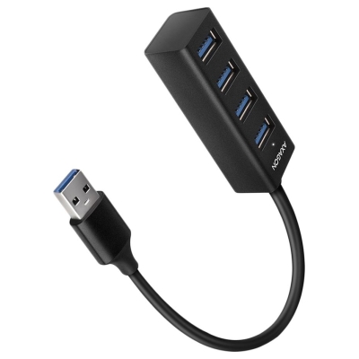 Axagon HUE-M1AL 4x USB 3.2 Gen 1 MINI hub, metal, 1.2m USB-A cable