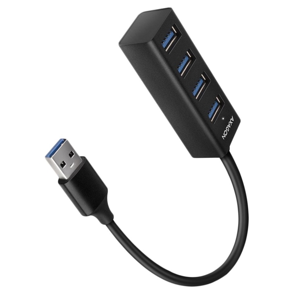 Axagon HUE-M1AL 4x USB 3.2 Gen 1 MINI hub, metal, 1.2m USB-A cable