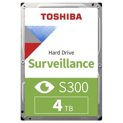 Toshiba HDD Video Surveillance TOSHIBA S300 4TB SMR, 3.5'', 256MB, 5400RPM, SATA, TBW: 180