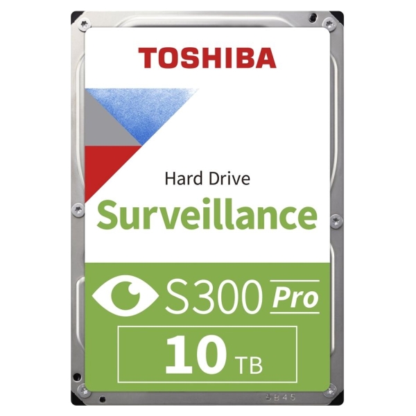 Toshiba HDD Video Surveillance TOSHIBA S300 PRO 10TB CMR, 3.5'', 512MB, 7200RPM, SATA, 64 cameras, 24/7, TBW: 300